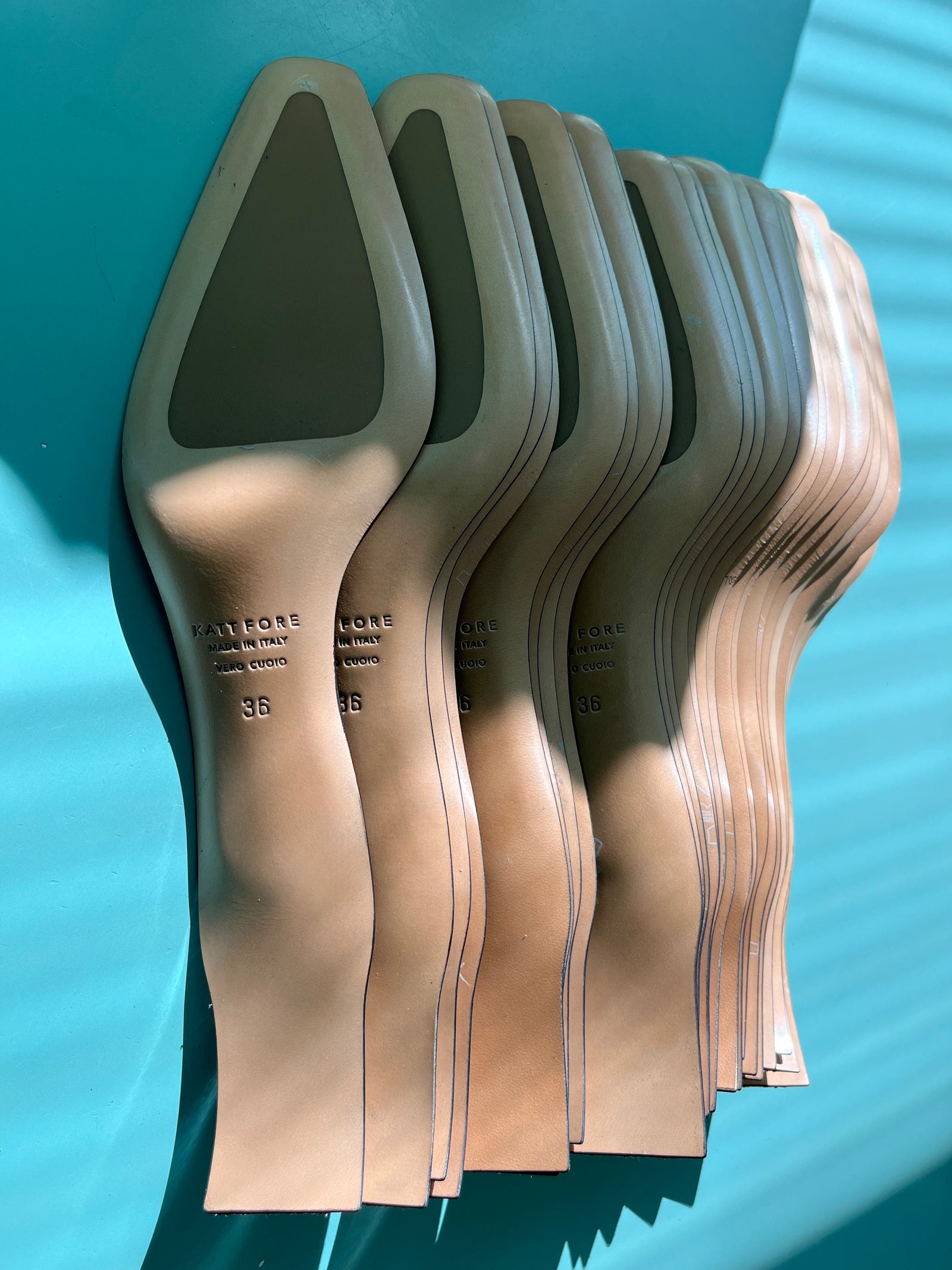 Set of outsoles with katt fore brand name